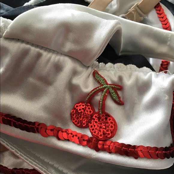 PIN UP ROCKABILLY CHERRY SAILOR COSTUME SZ M HALLOWEEN DANCE DRESS UP - Picture 9 of 11